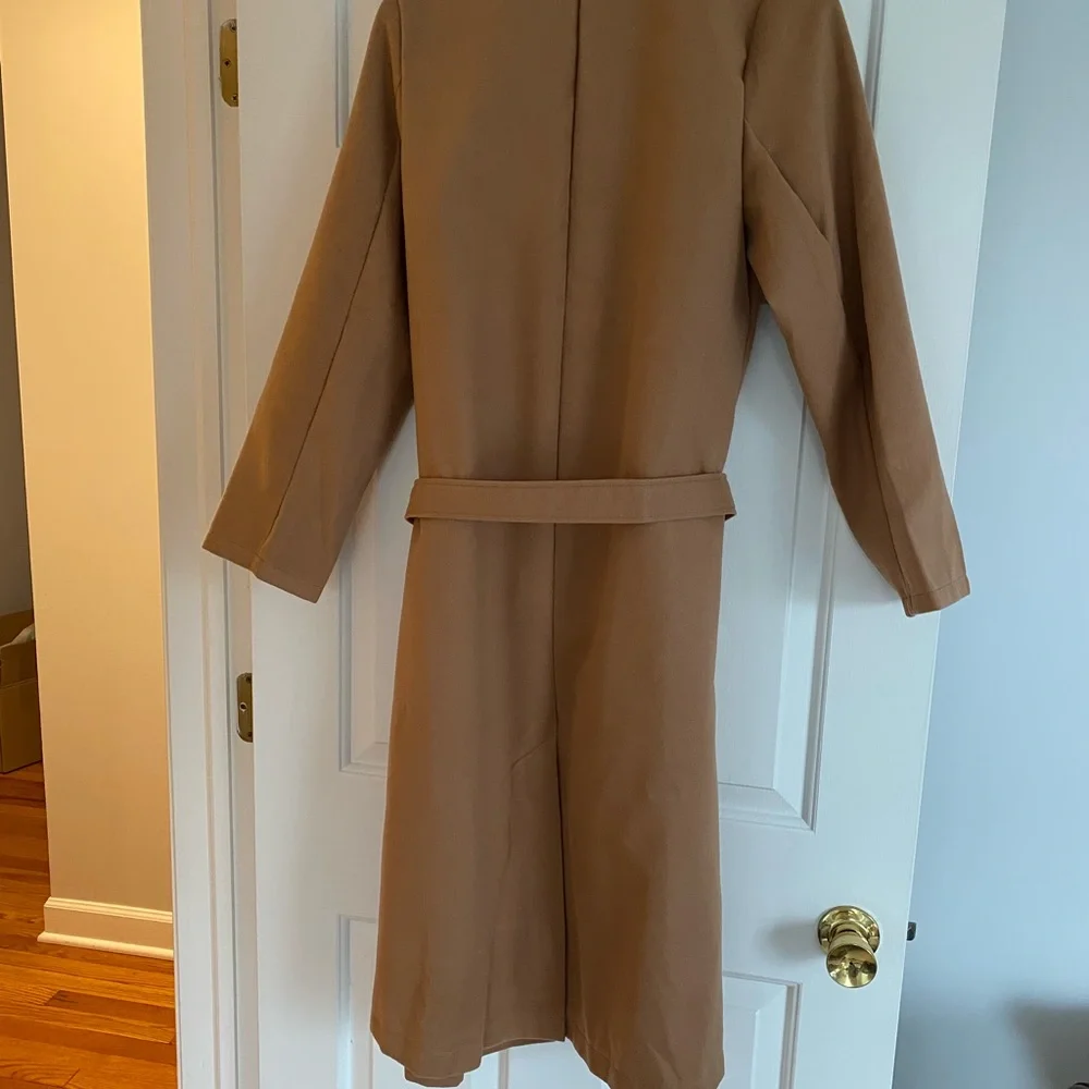 Beige/tan faux wool coat - Picture 2 of 2